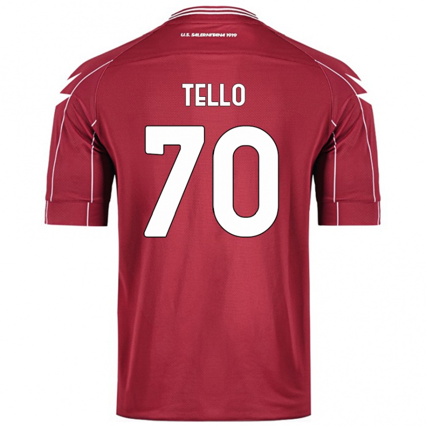 Kandiny Herren Andrés Tello #70 Burgundrot Heimtrikot Trikot 2024/25 T-Shirt Österreich