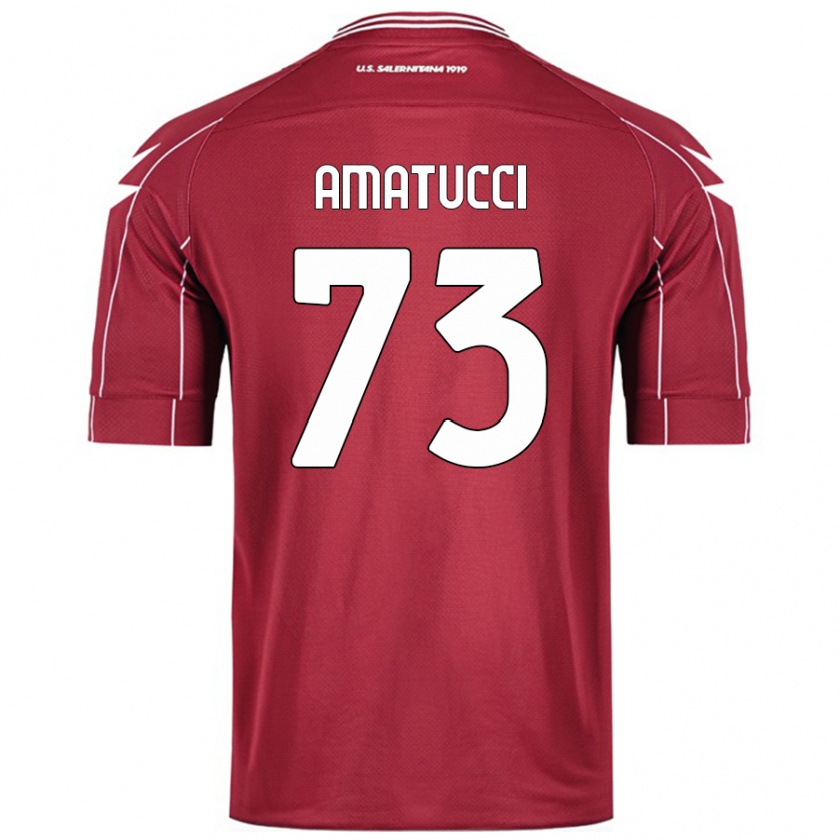 Kandiny Herren Lorenzo Amatucci #73 Burgundrot Heimtrikot Trikot 2024/25 T-Shirt Österreich