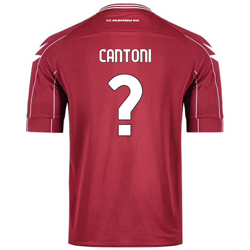 Kandiny Hombre Camiseta Simone Cantoni #0 Borgoña 1ª Equipación 2024/25 La Camisa