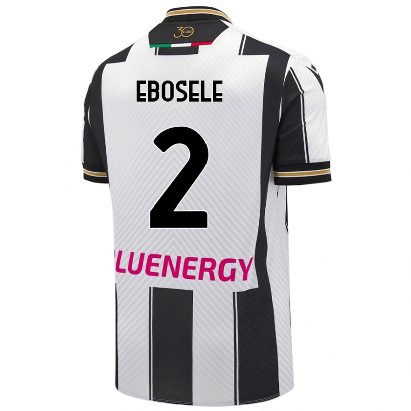 Kandiny Uomo Maglia Festy Ebosele #2 Bianco Nero Kit Gara Home 2024/25 Maglietta