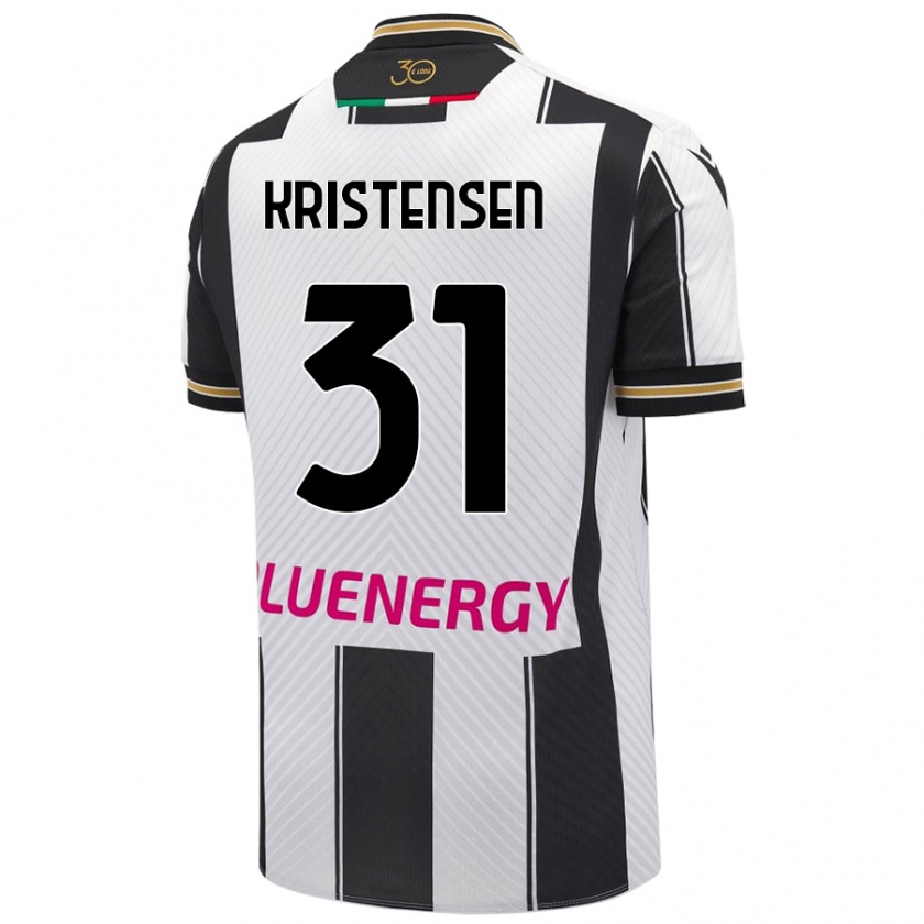 Kandiny Uomo Maglia Thomas Kristensen #31 Bianco Nero Kit Gara Home 2024/25 Maglietta