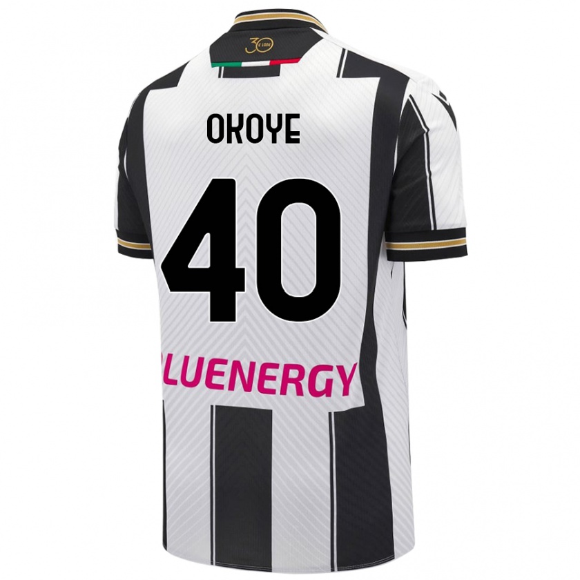 Kandiny Hombre Camiseta Maduka Okoye #40 Blanco Negro 1ª Equipación 2024/25 La Camisa