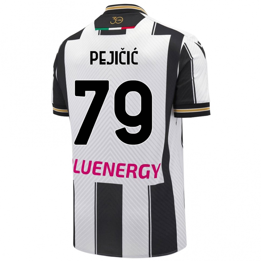 Kandiny Uomo Maglia David Pejičić #79 Bianco Nero Kit Gara Home 2024/25 Maglietta