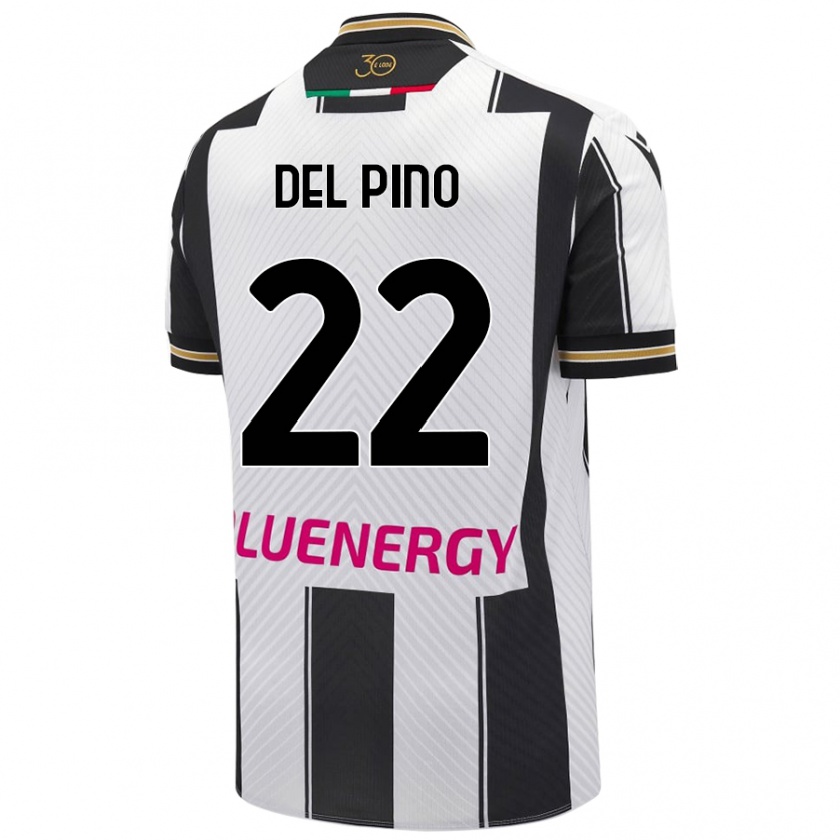 Kandiny Herren Lorenzo Del Pino #22 Weiß Schwarz Heimtrikot Trikot 2024/25 T-Shirt Österreich