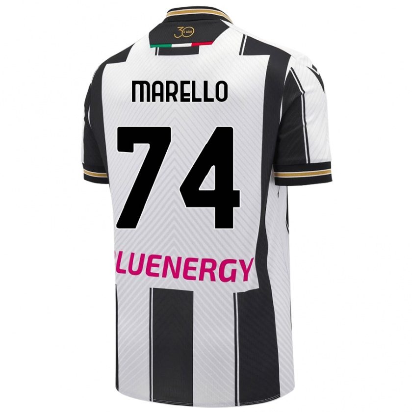 Kandiny Hombre Camiseta Mattia Marello #74 Blanco Negro 1ª Equipación 2024/25 La Camisa México