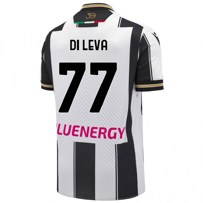 Kandiny Män Vincenzo Di Leva #77 Vit Svart Hemmatröja Matchtröjor 2024/25 Tröjor T-Tröja