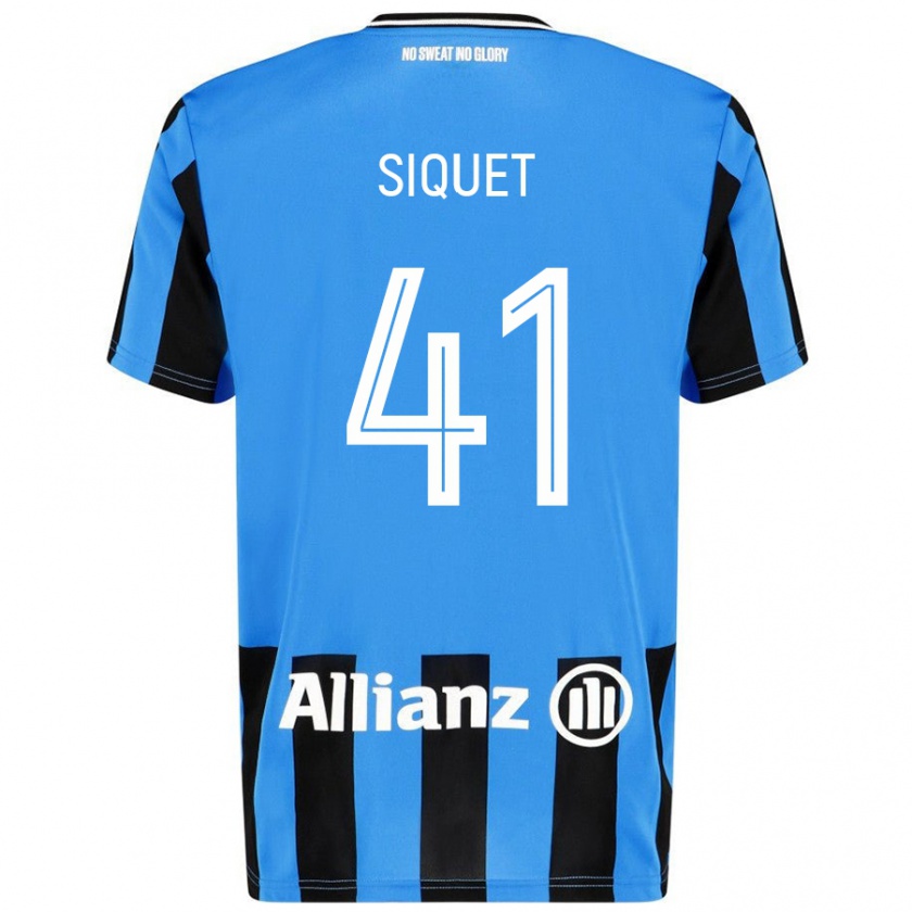 Kandiny Uomo Maglia Hugo Siquet #41 Azzurro Nero Kit Gara Home 2024/25 Maglietta