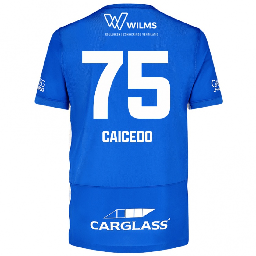 Kandiny Herren Alfred Caicedo #75 Blau Heimtrikot Trikot 2024/25 T-Shirt Österreich