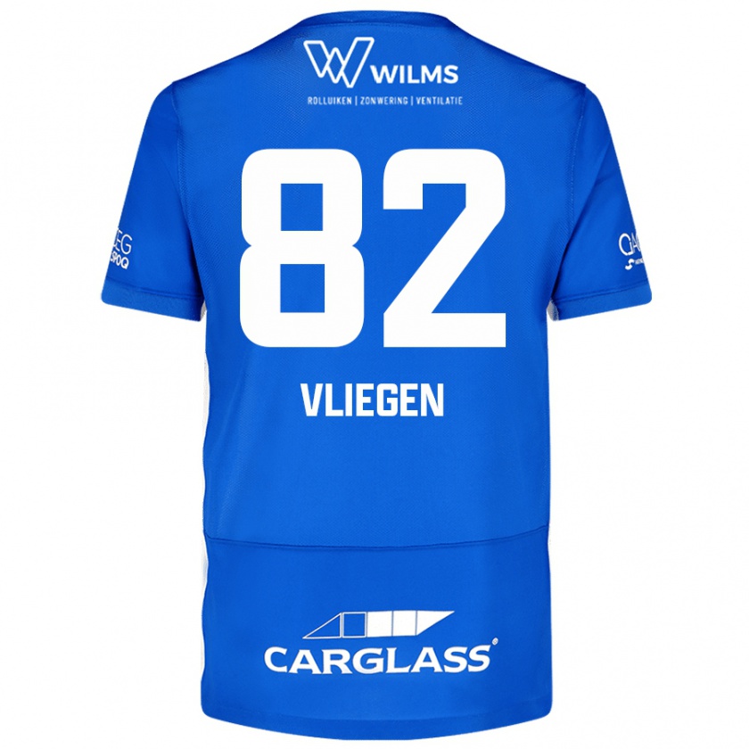 Kandiny Heren Olivier Vliegen #82 Blauw Thuisshirt Thuistenue 2024/25 T-Shirt België