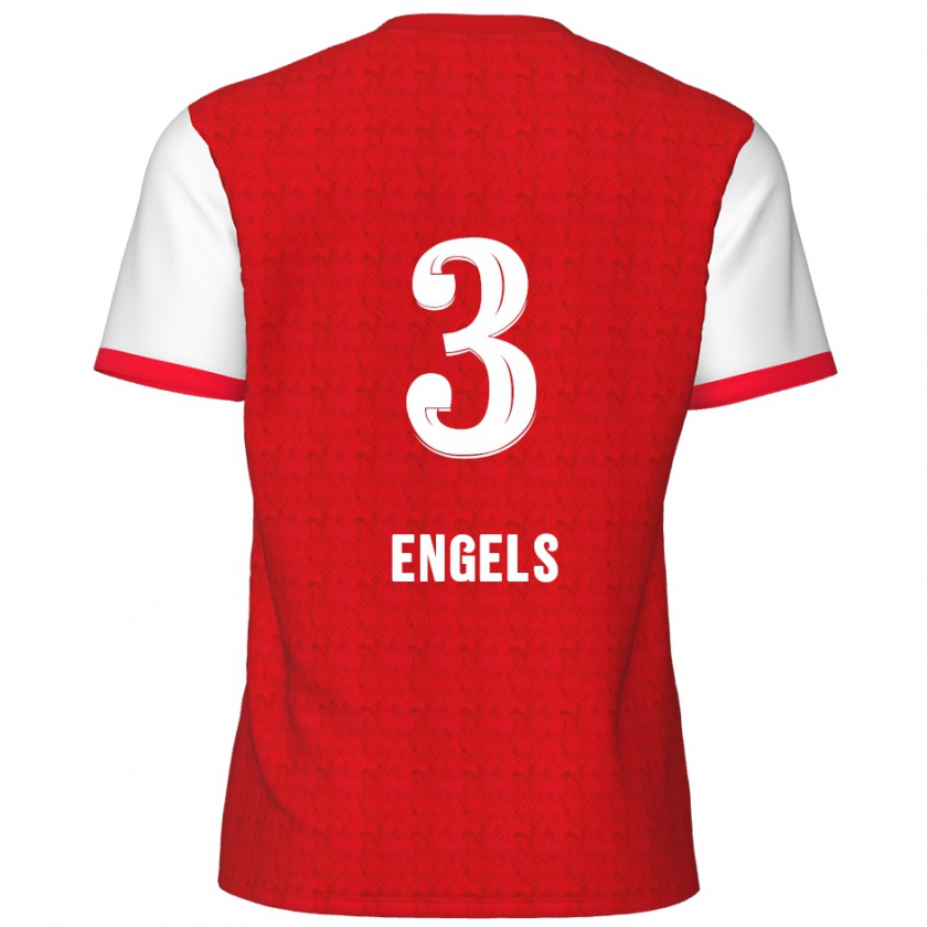 Kandiny Heren Björn Engels #3 Rood Wit Thuisshirt Thuistenue 2024/25 T-Shirt België