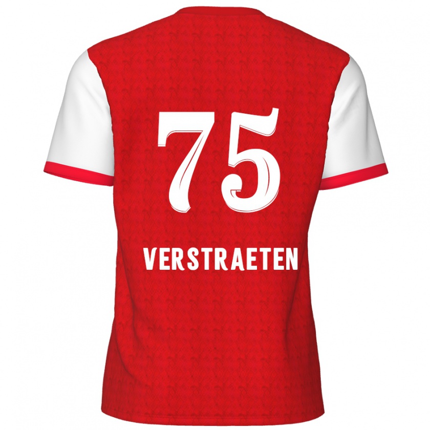 Kandiny Hombre Camiseta Andreas Verstraeten #75 Rojo Blanco 1ª Equipación 2024/25 La Camisa