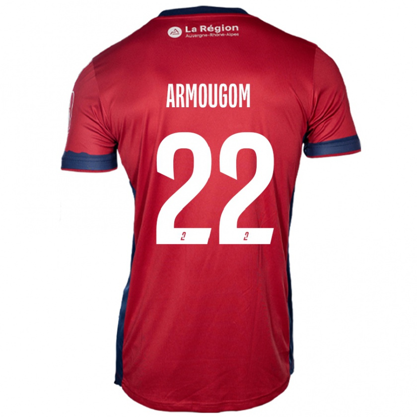 Kandiny Män Yoël Armougom #22 Ljus Vinröd Hemmatröja Matchtröjor 2024/25 Tröjor T-Tröja