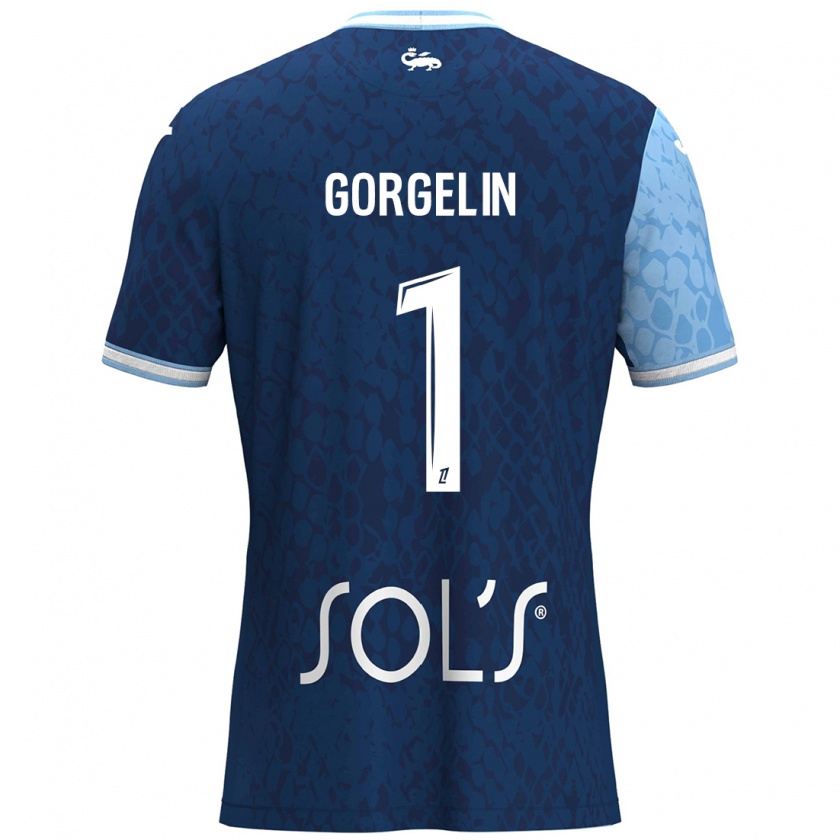 Kandiny Män Mathieu Gorgelin #1 Himmelsblå Mörkblå Hemmatröja Matchtröjor 2024/25 Tröjor T-Tröja