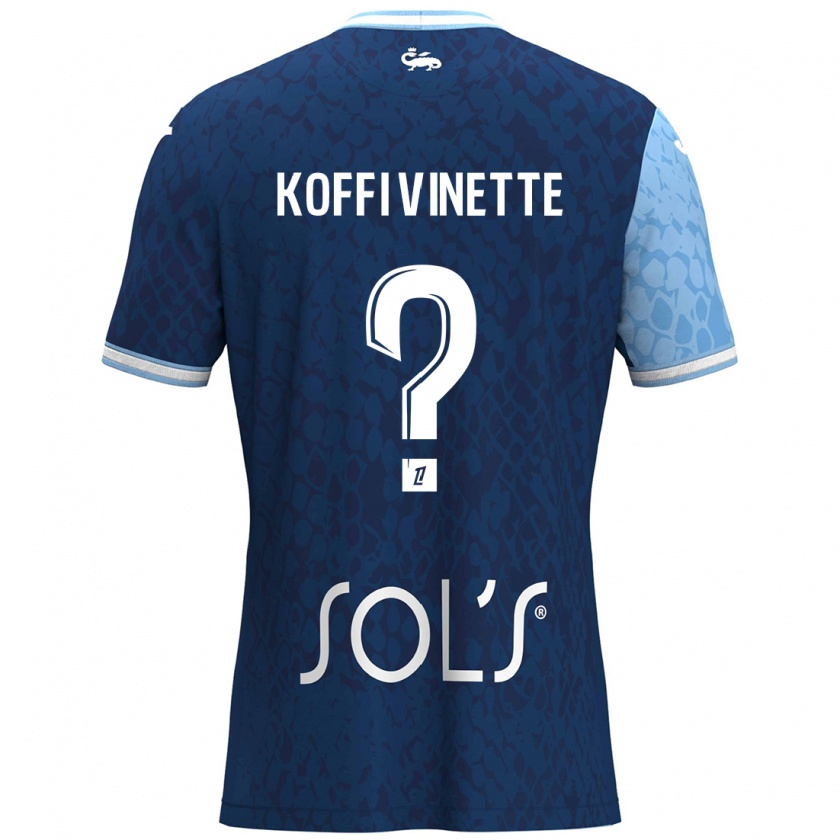 Kandiny Heren Enzo Koffi Vinette #0 Hemelsblauw Donkerblauw Thuisshirt Thuistenue 2024/25 T-Shirt België