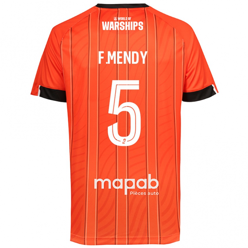 KandinyメンズFormose Mendy#5オレンジホームシャツ2024/25ジャージーユニフォーム