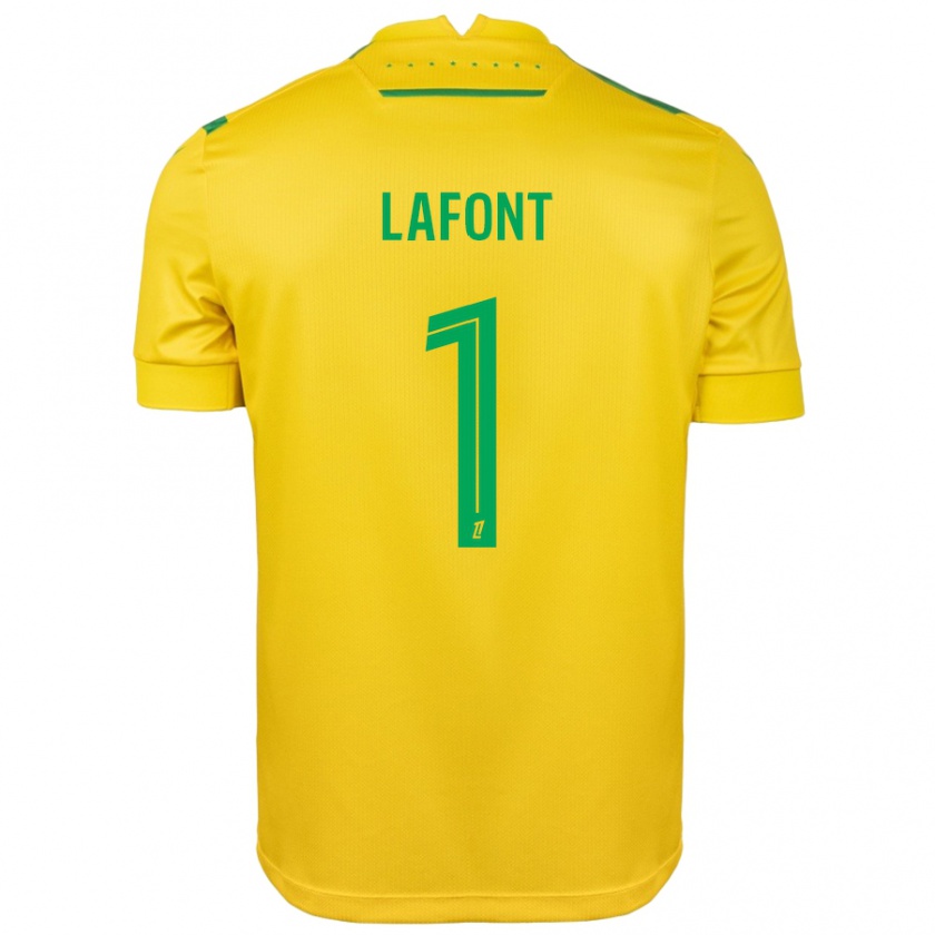 Kandiny Uomo Maglia Alban Lafont #1 Giallo Verde Kit Gara Home 2024/25 Maglietta