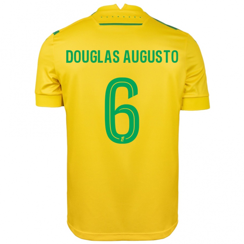 Kandiny Hombre Camiseta Douglas Augusto #6 Amarillo Verde 1ª Equipación 2024/25 La Camisa México