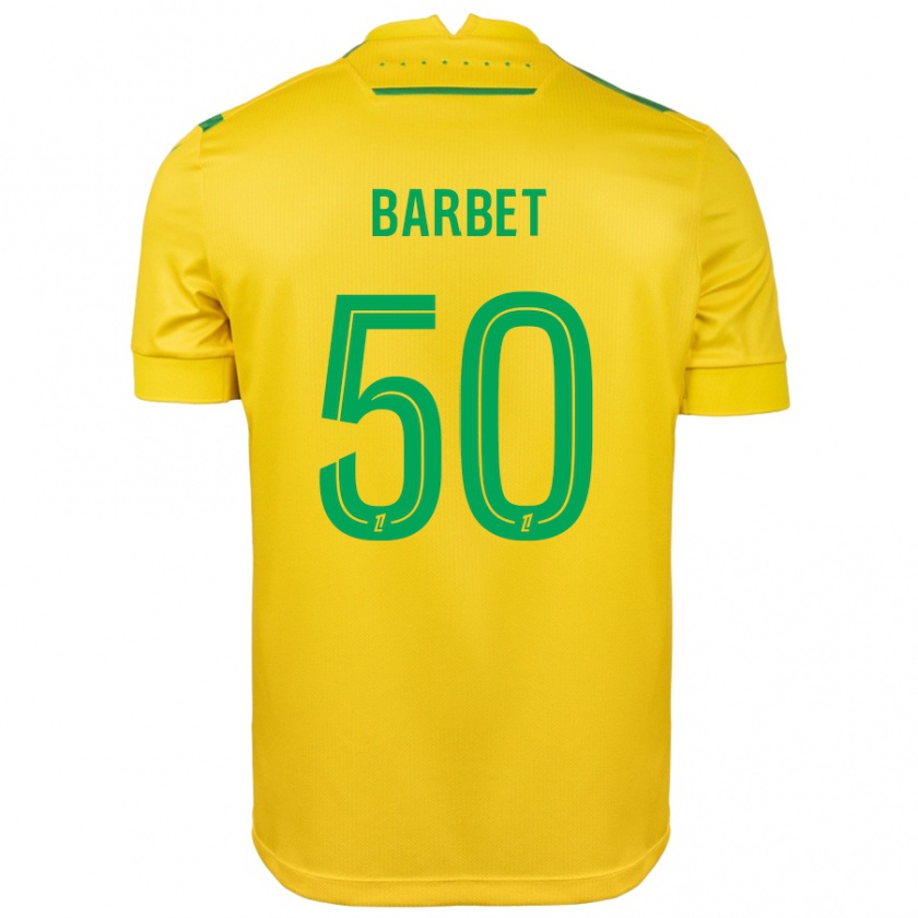 Kandiny Hombre Camiseta Hugo Barbet #50 Amarillo Verde 1ª Equipación 2024/25 La Camisa México