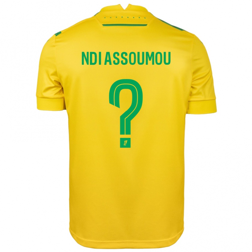 Kandiny Hombre Camiseta Frédéric Ndi Assoumou #0 Amarillo Verde 1ª Equipación 2024/25 La Camisa México