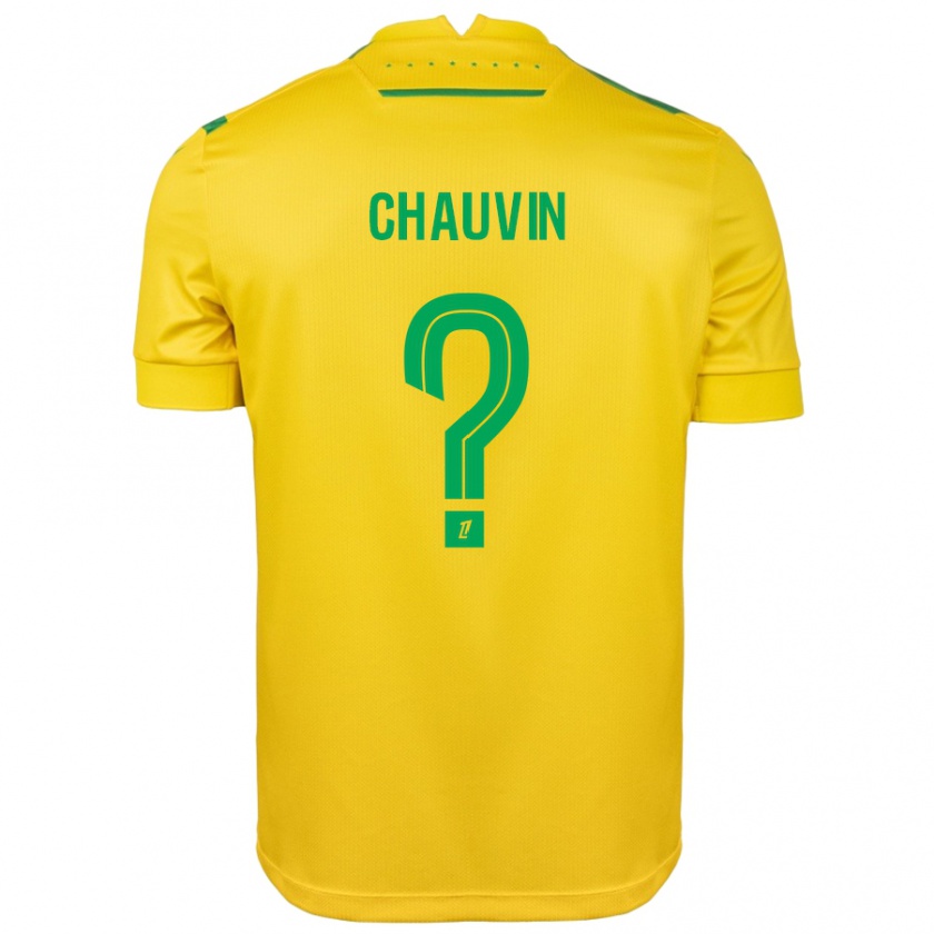 Kandiny Uomo Maglia Yoann Chauvin #0 Giallo Verde Kit Gara Home 2024/25 Maglietta