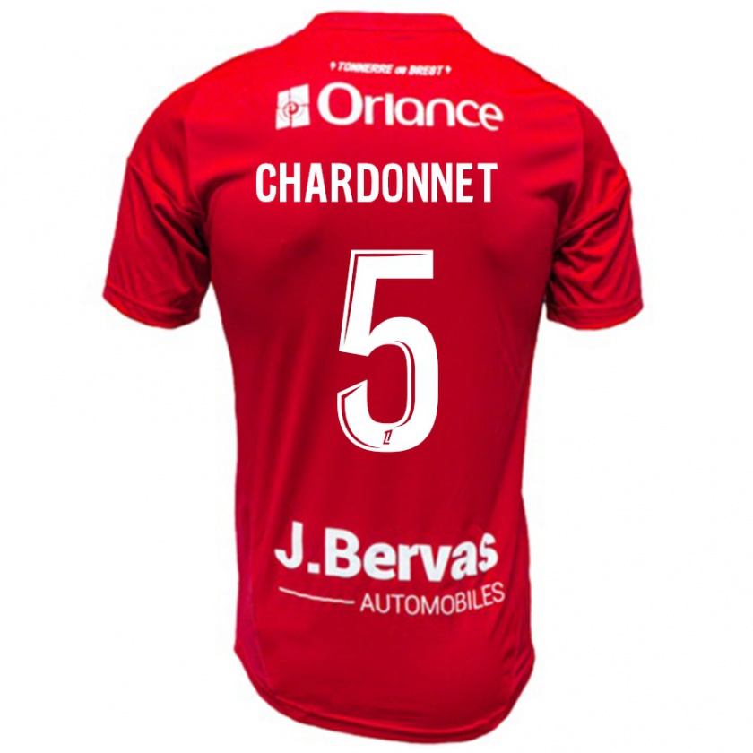 Kandiny Uomo Maglia Brendan Chardonnet #5 Rosso Bianco Kit Gara Home 2024/25 Maglietta