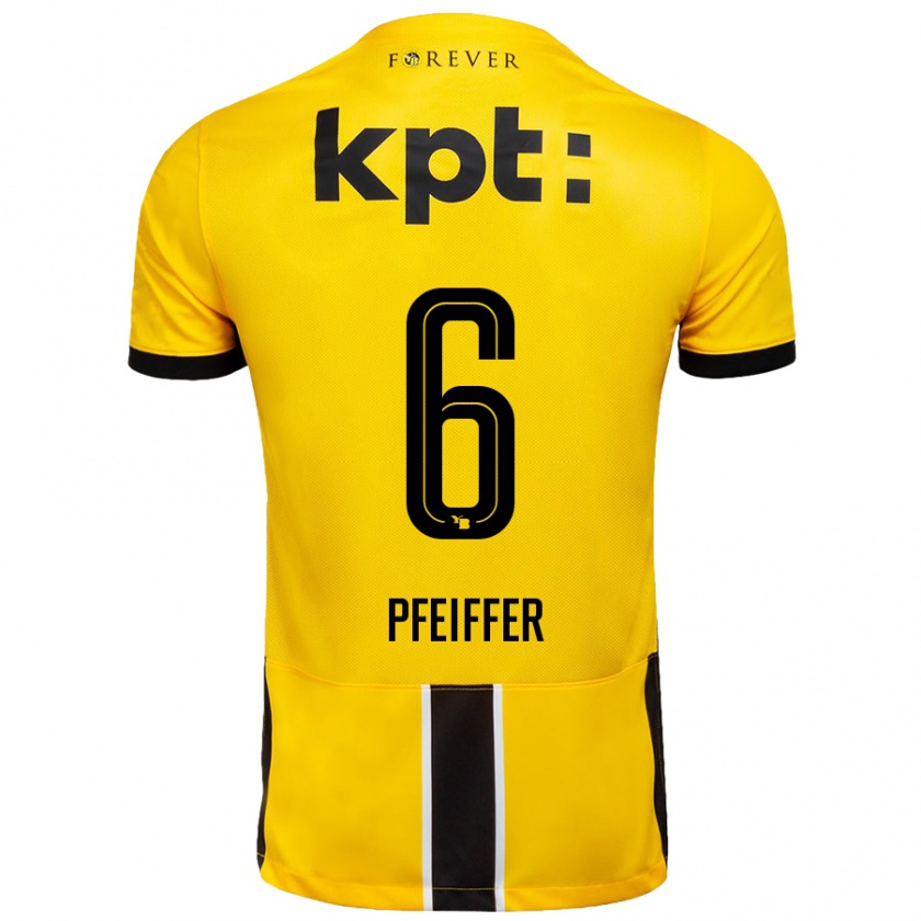 Kandiny Homem Camisola Patric Pfeiffer #6 Preto Amarelo Principal 2024/25 Camisa Brasil