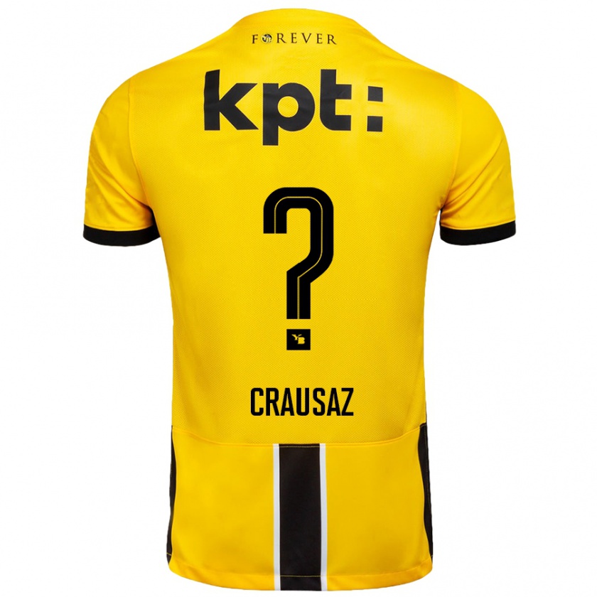 Kandiny Heren Tim Crausaz #0 Geel Zwart Thuisshirt Thuistenue 2024/25 T-Shirt België