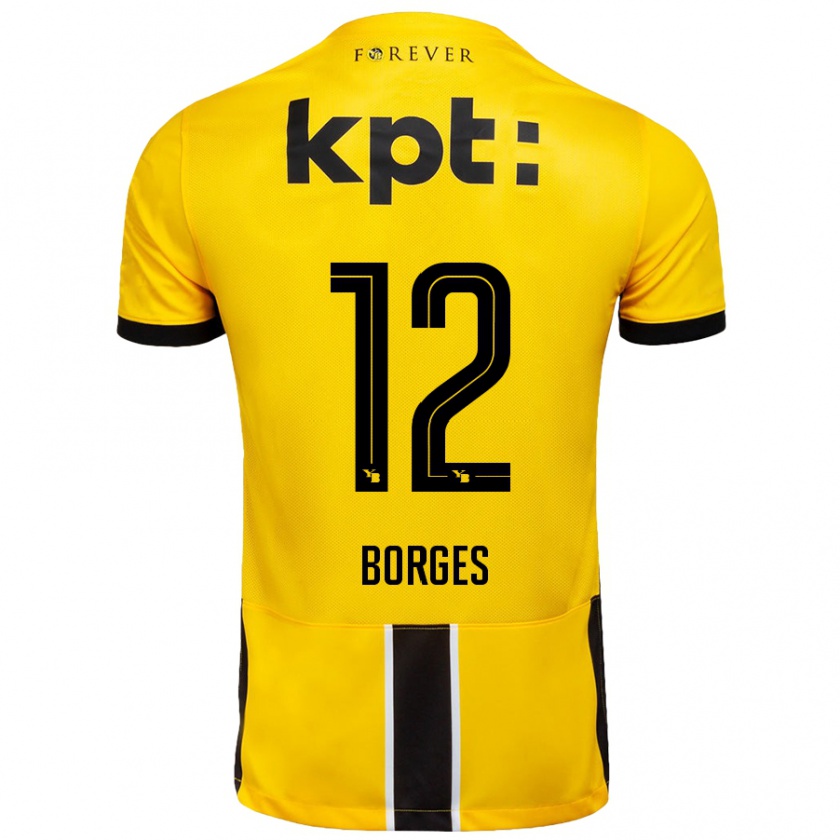 Kandiny Män David Borges #12 Gul Svart Hemmatröja Matchtröjor 2024/25 Tröjor T-Tröja