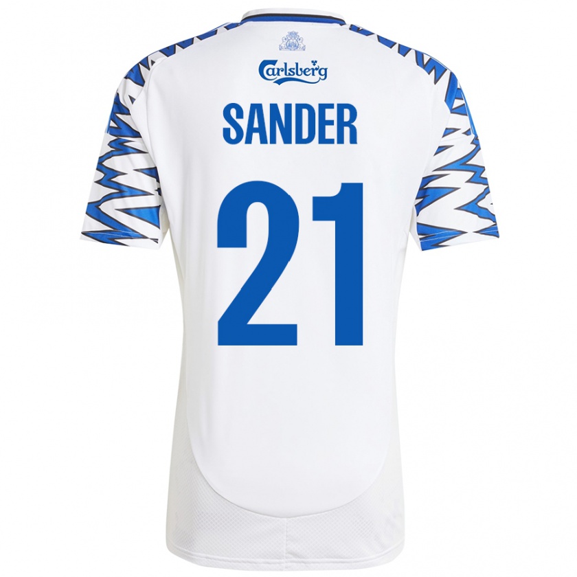 Kandiny Herren Theo Sander #21 Weiß Himmelblau Heimtrikot Trikot 2024/25 T-Shirt Österreich