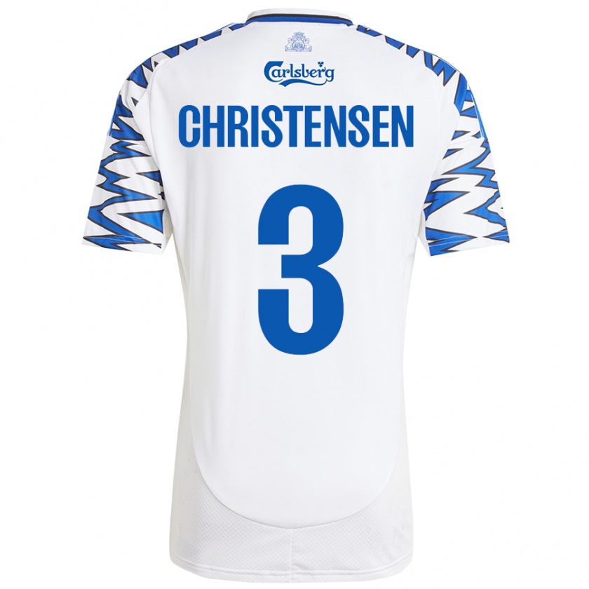 Kandiny Herren Sebastian Christensen #3 Weiß Himmelblau Heimtrikot Trikot 2024/25 T-Shirt Österreich