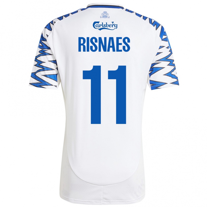 Kandiny Heren Roberto Risnaes #11 Wit Hemelsblauw Thuisshirt Thuistenue 2024/25 T-Shirt België