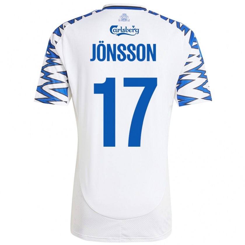 Kandiny Heren Neo Jönsson #17 Wit Hemelsblauw Thuisshirt Thuistenue 2024/25 T-Shirt België