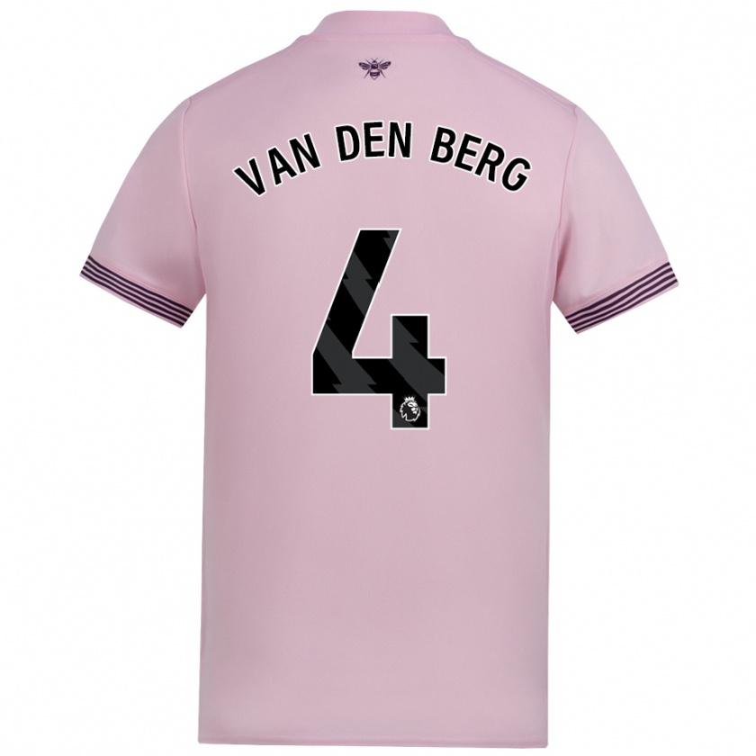 Kandiny Hombre Camiseta Sepp Van Den Berg #4 Rosa 2ª Equipación 2024/25 La Camisa