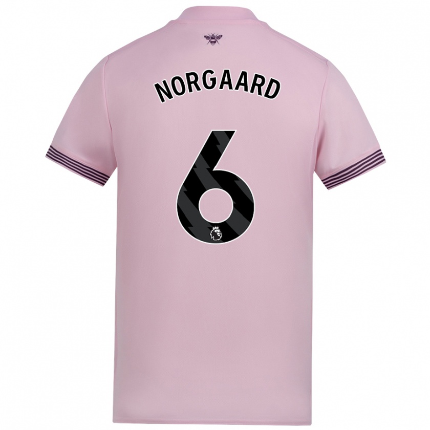 Kandiny Hombre Camiseta Christian Nørgaard #6 Rosa 2ª Equipación 2024/25 La Camisa