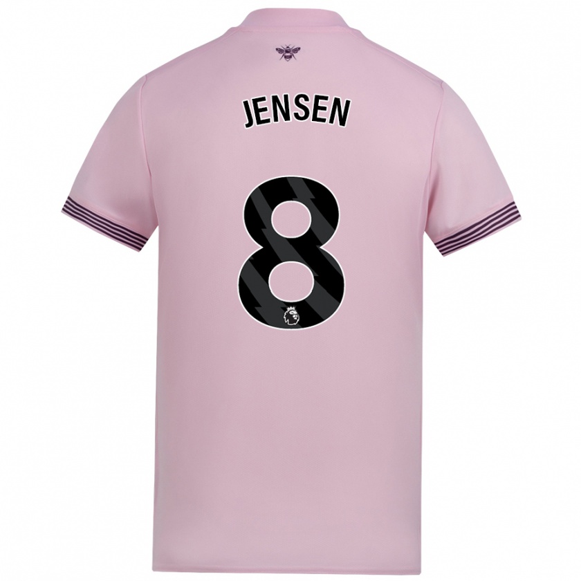 Kandiny Herren Mathias Jensen #8 Rosa Auswärtstrikot Trikot 2024/25 T-Shirt Österreich