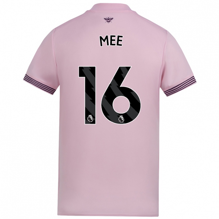 Kandiny Hombre Camiseta Ben Mee #16 Rosa 2ª Equipación 2024/25 La Camisa