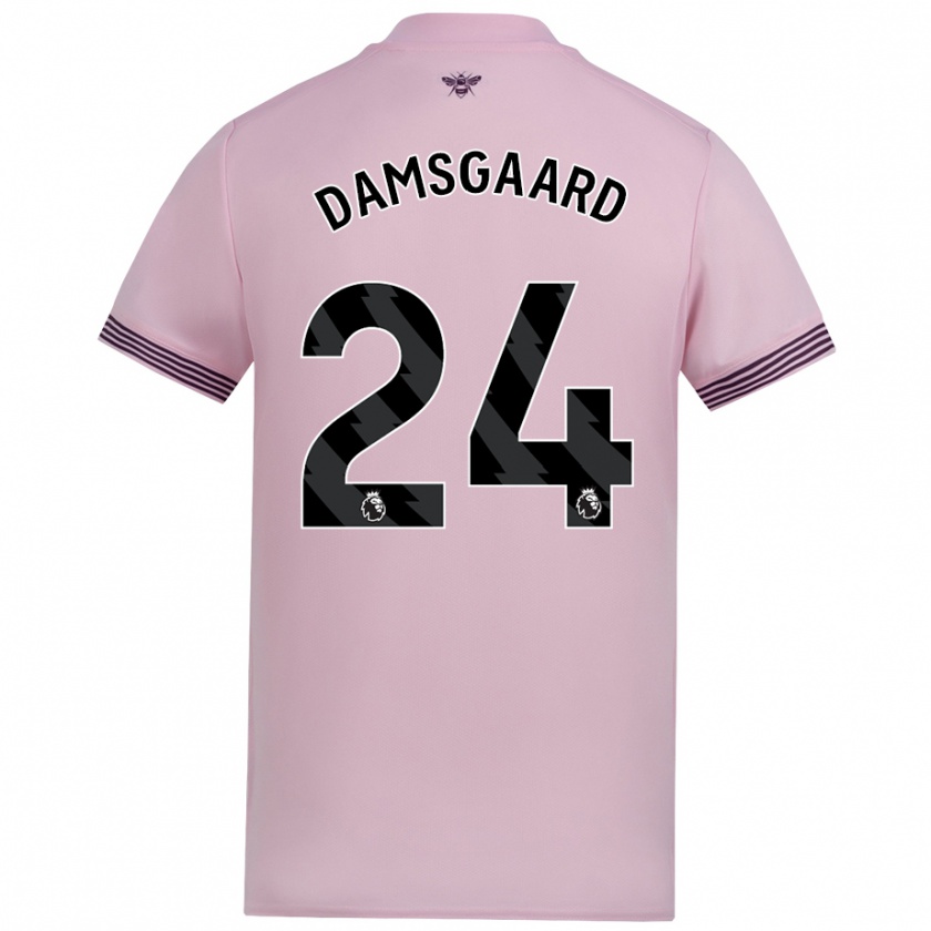 Kandiny Hombre Camiseta Mikkel Damsgaard #24 Rosa 2ª Equipación 2024/25 La Camisa