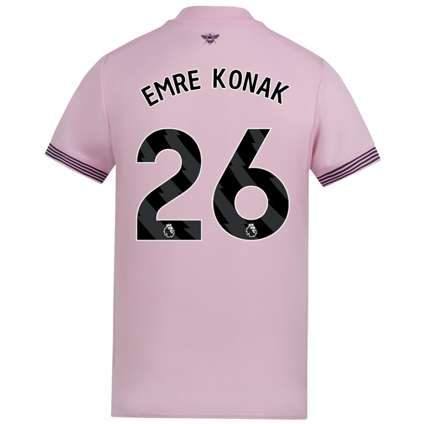 Kandiny Män Yunus Emre Konak #26 Rosa Bortatröja Matchtröjor 2024/25 Tröjor T-Tröja