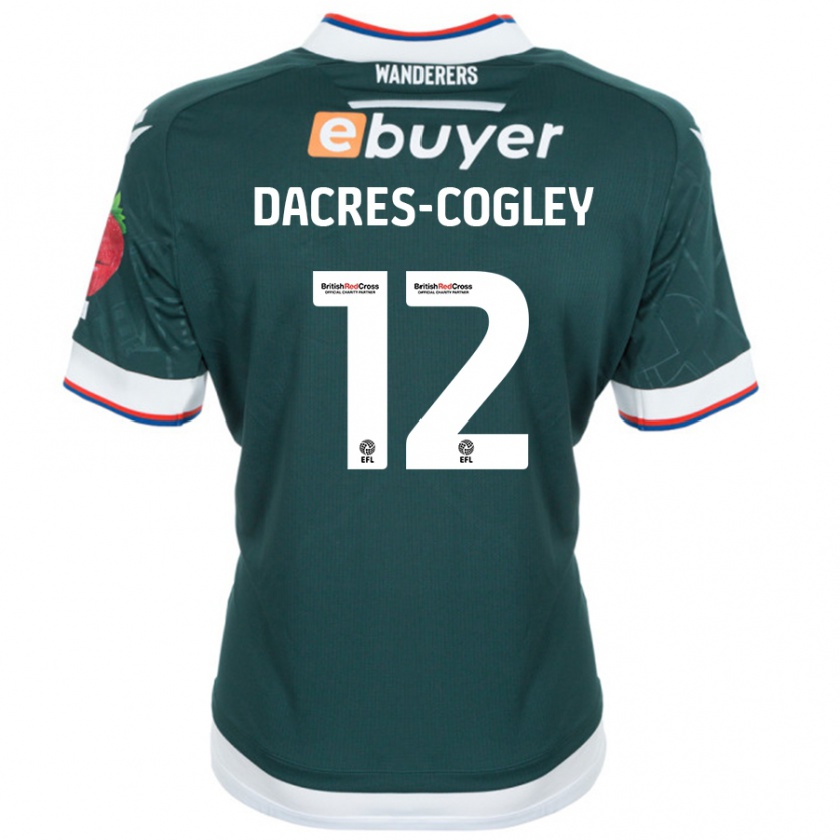 Kandiny Hombre Camiseta Josh Dacres-Cogley #12 Verde Oscuro 2ª Equipación 2024/25 La Camisa