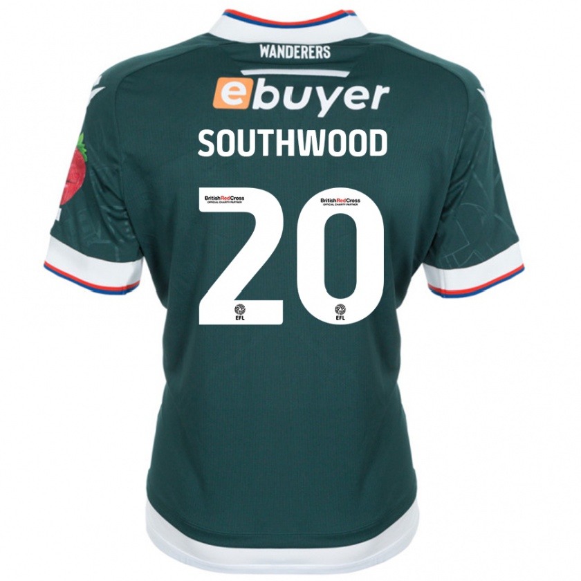 Kandiny Uomo Maglia Luke Southwood #20 Verde Scuro Kit Gara Away 2024/25 Maglietta