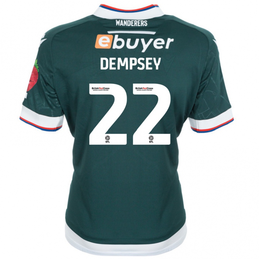 Kandiny Hombre Camiseta Kyle Dempsey #22 Verde Oscuro 2ª Equipación 2024/25 La Camisa