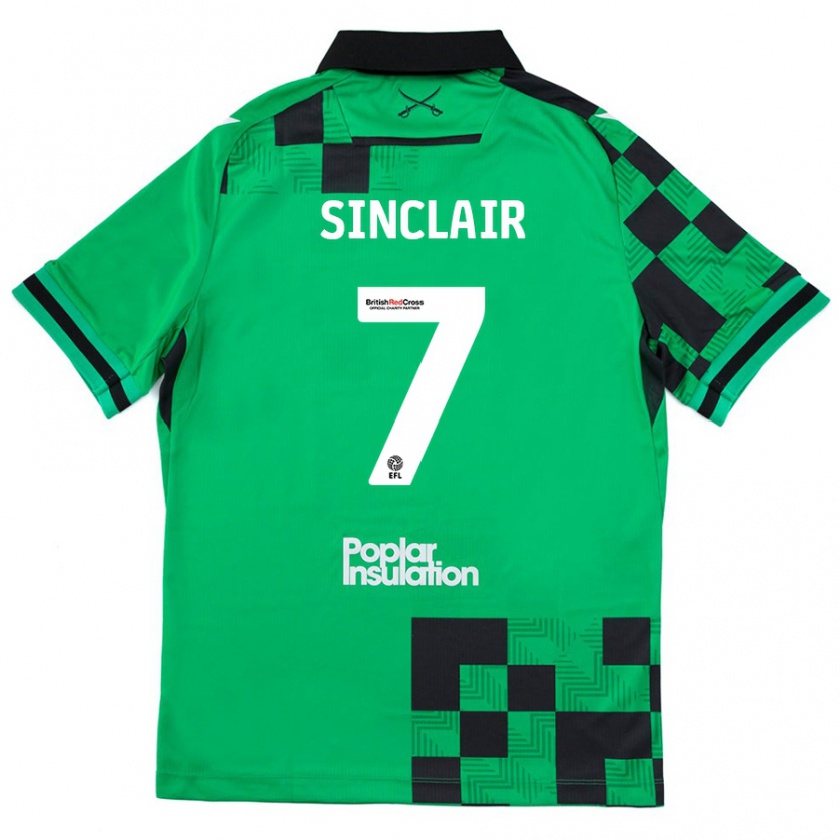 Kandiny Uomo Maglia Scott Sinclair #7 Verde Nero Kit Gara Away 2024/25 Maglietta