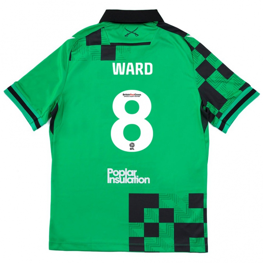 Kandiny Uomo Maglia Grant Ward #8 Verde Nero Kit Gara Away 2024/25 Maglietta