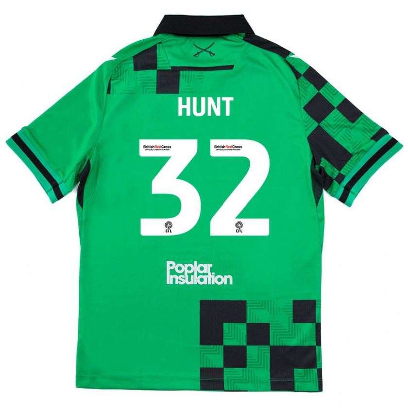 Kandiny Uomo Maglia Jack Hunt #32 Verde Nero Kit Gara Away 2024/25 Maglietta