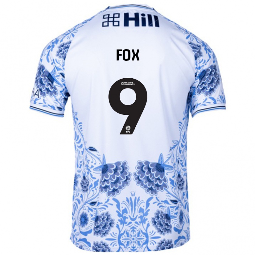 Kandiny Uomo Maglia Ruth Fox #9 Bianco Blu Kit Gara Away 2024/25 Maglietta