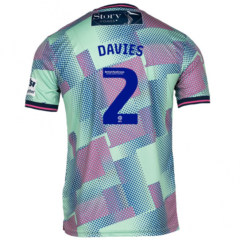 Kandiny Hombre Camiseta Archie Davies #2 Verde 2ª Equipación 2024/25 La Camisa