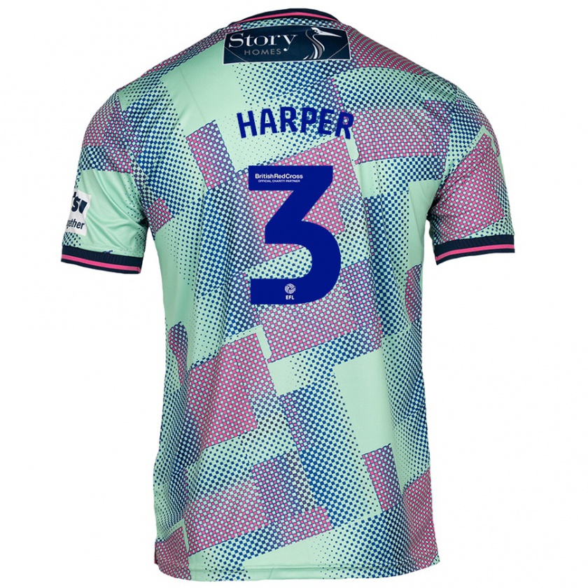 Kandiny Hombre Camiseta Cameron Harper #3 Verde 2ª Equipación 2024/25 La Camisa