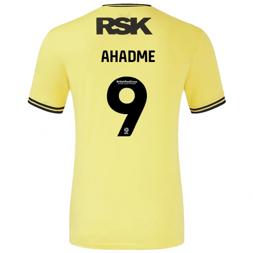 Kandiny Hombre Camiseta Gassan Ahadme #9 Amarillo Negro 2ª Equipación 2024/25 La Camisa