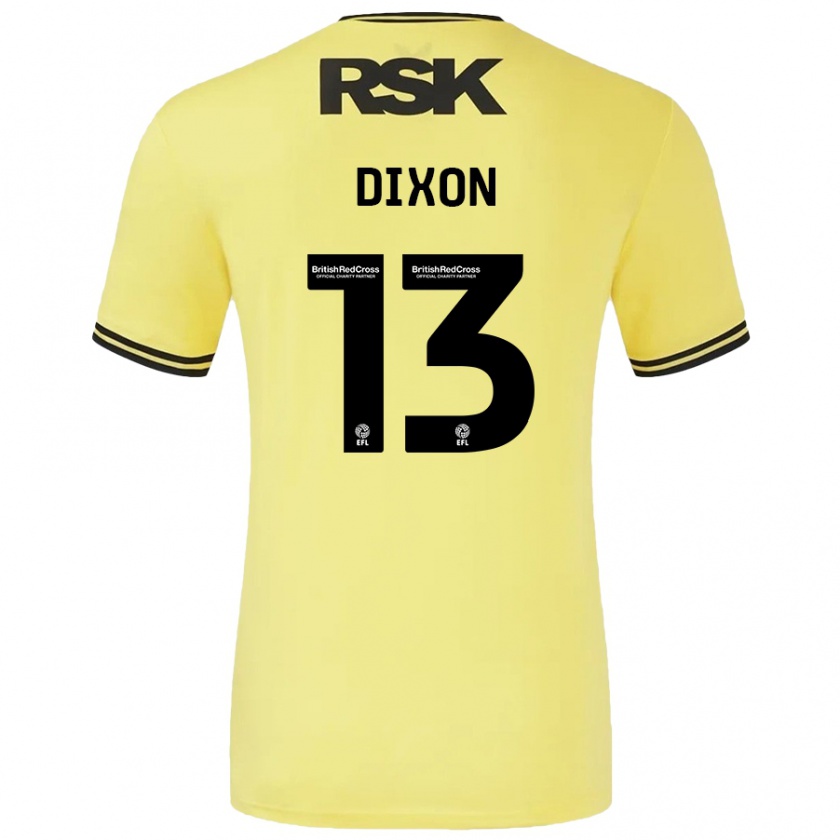 Kandiny Uomo Maglia Kaheim Dixon #13 Giallo Nero Kit Gara Away 2024/25 Maglietta