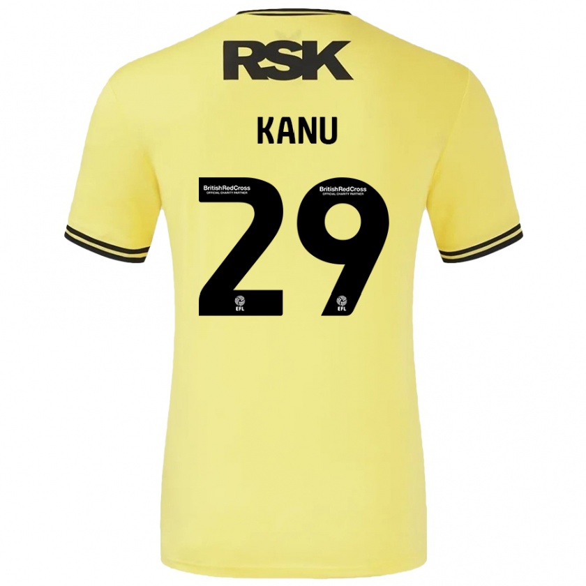 Kandiny Heren Daniel Kanu #29 Geel Zwart Uitshirt Uittenue 2024/25 T-Shirt België